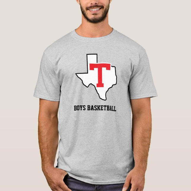 Tomball T Boys Basketball Texas hellgrau T-Shirt (Vorderseite)