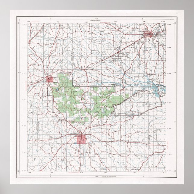 Tombigbee National Forest Map (1972) Poster (Vorne)