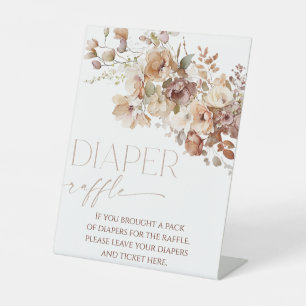 Tombola Diaper Zeichen boho Herbstblüte Sockelschild