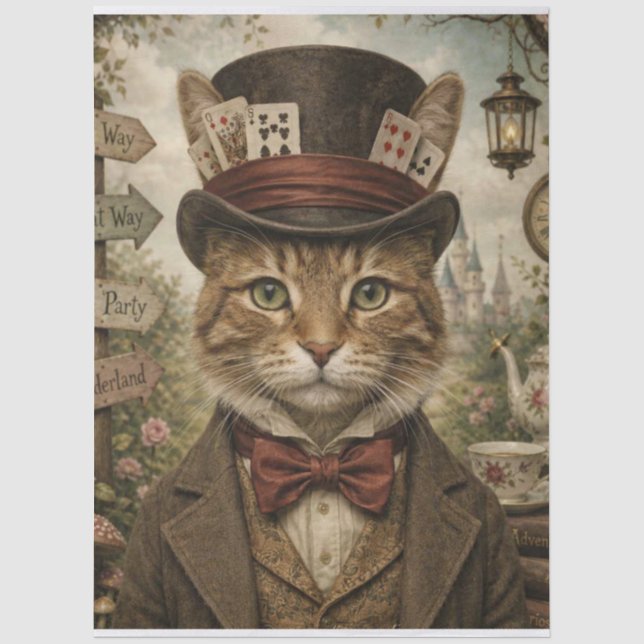 Tomcat-Teeparty-Decoupage-Tissue-Papier Seidenpapier (Vorderseite)