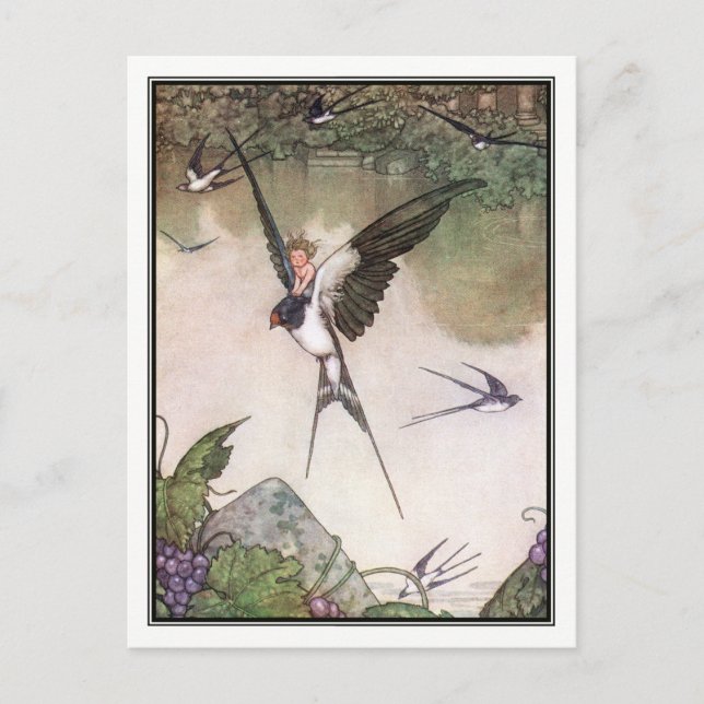 Tommelise by William Heath Robinson Postkarte (Vorderseite)