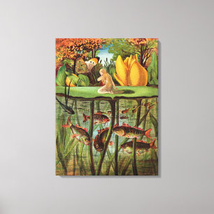 Tommelise sehr trostlos auf dem Wasserlilienblatt, Leinwanddruck