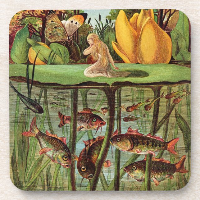 Tommelise sehr trostlos auf dem Wasserlilienblatt, Untersetzer (Vorderseite)