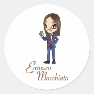 Tommy Cash Espresso Macchiato Eurovision 2025 Estl Runder Aufkleber