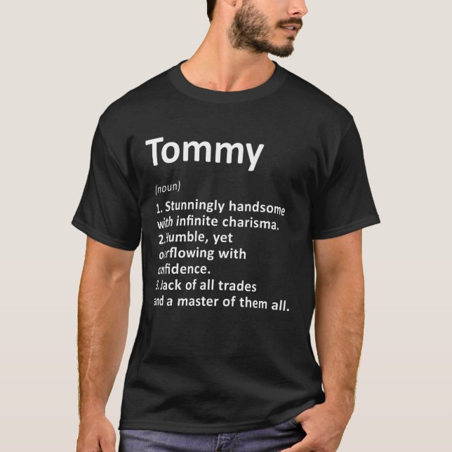 Tommy Definition Personalisiert Name Funny Birthda T-Shirt (Vorderseite)