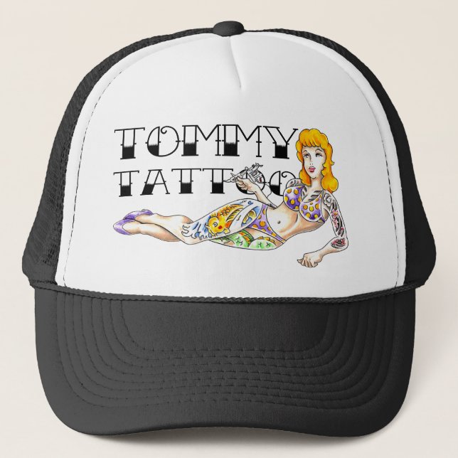 Tommy-Tätowierungs-Hut Truckerkappe (Vorderseite)