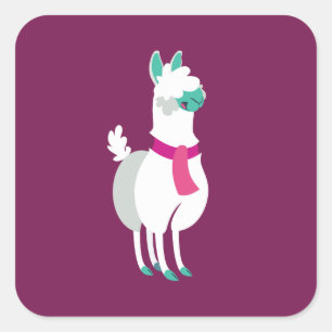 Tommy the Llama Quadratischer Aufkleber