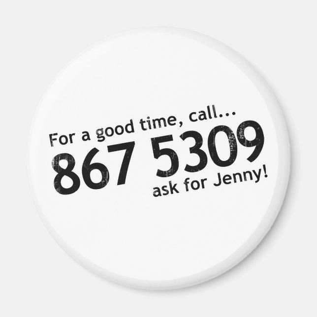 Tommy Tutone 867 5309 Magnet (Vorne)