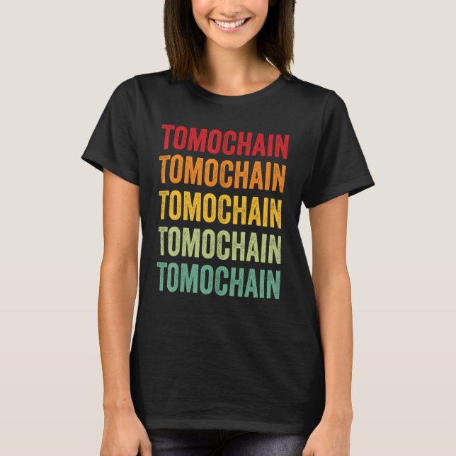 Tomochain Krypto Regenbogen Textdesign T-Shirt (Vorderseite)