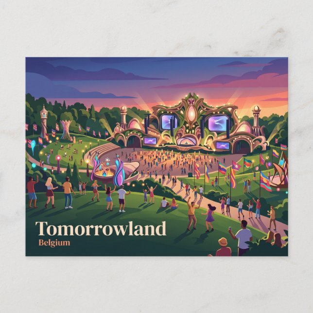 Tomorrowland Boom Belgien Postkarte (Vorderseite)