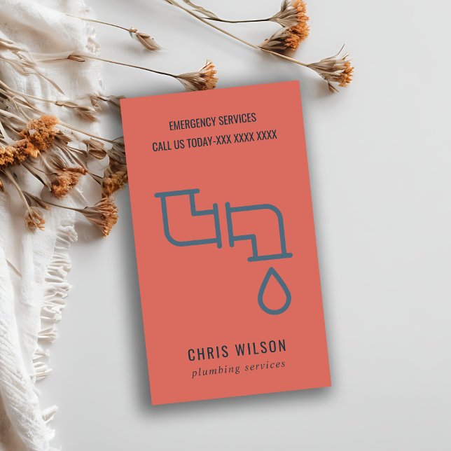 TOMOTO RED NAVY PLUMBER SERVICE PIPS PLUMBING VISITENKARTE (Von Creator hochgeladen)