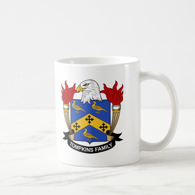 Tompkins Familienwappen Tasse (Rechts)