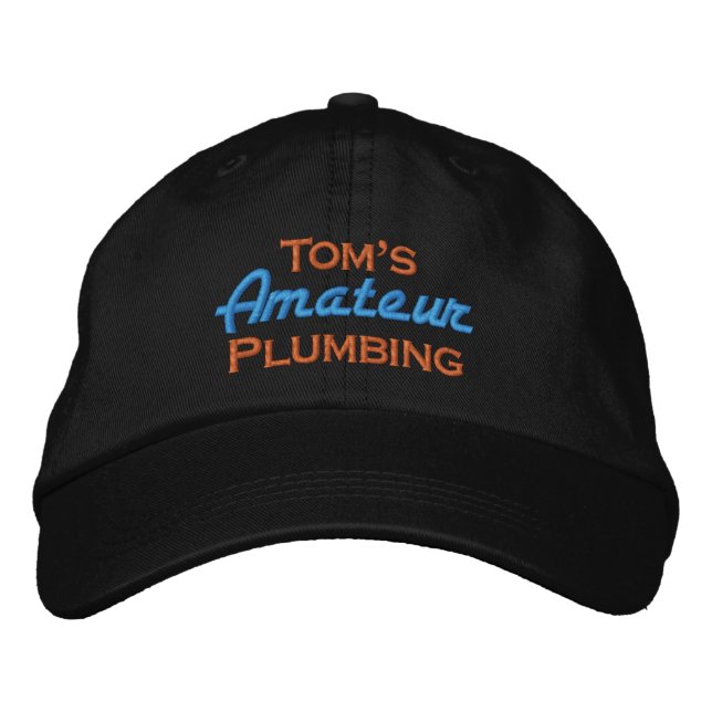 Tom's Amateur Plumbing Bestickte Baseballkappe (Vorderseite)