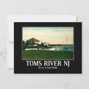 Toms River NJ Flussufer 1930er Jahre Vintage-Inspi Postkarte