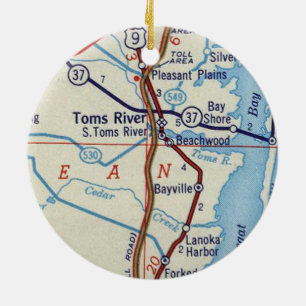 Toms River NJ Karte Keramik Ornament