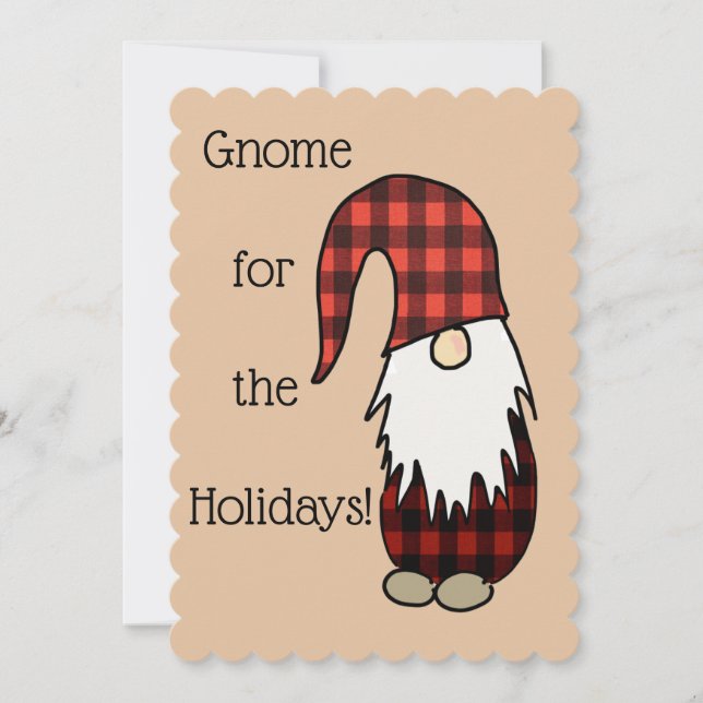 Tomte-Gnome-Weihnachtskarten Feiertagskarte (Vorderseite)