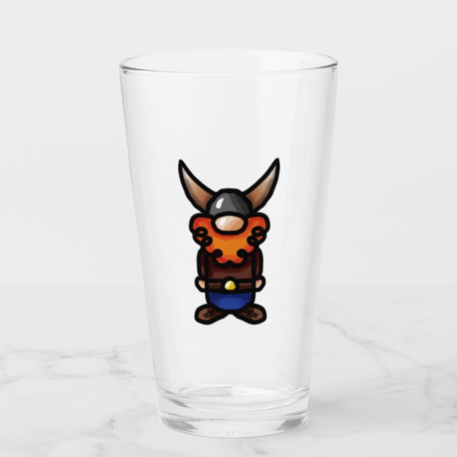 Tomte mit Rotbart-Wikingglas Glas (Vorderseite)