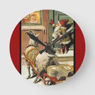 Tomte Nisse, auch bekannt als Weihnachtsmann Runde Wanduhr