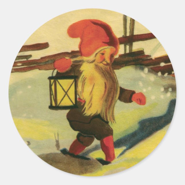 Tomten rund Aufkleber (Vorderseite)