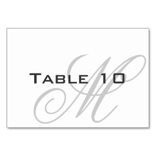 Ton an der Tone Monogramm Tischnummer