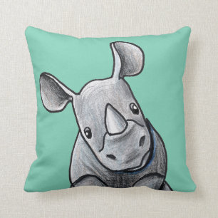Ton-Kissen KiniArt Nashorn-zwei Kissen