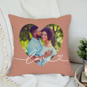 Ton-Liebe-Script-Herz-Foto-Paar Kissen