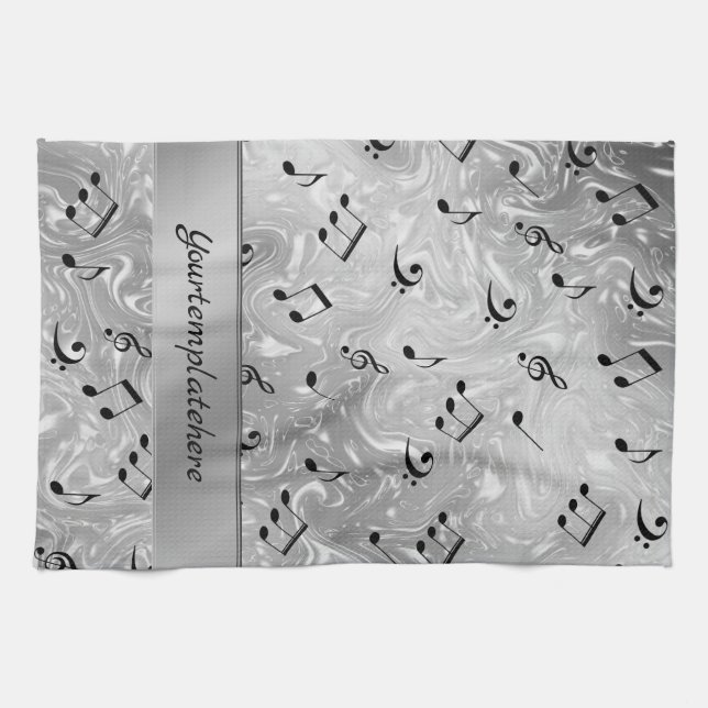Ton, Metall, Musik, Musik, Zeichen, Note, Form, Geschirrtuch (Horizontal)