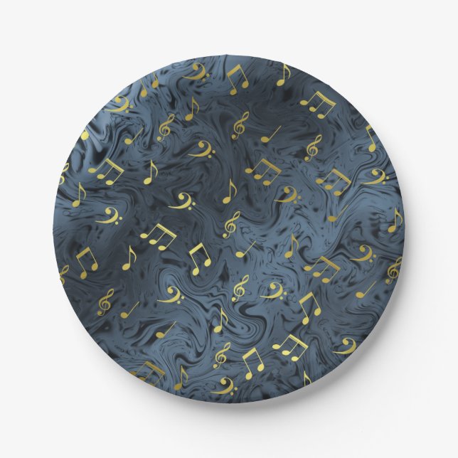 Ton, Metall, Musik, Musik, Zeichen, Note, Form, Pappteller (Vorderseite)