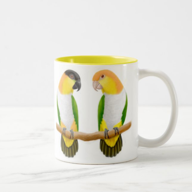 Ton-Tasse der Caique-Liebe-zwei Zweifarbige Tasse (Rechts)