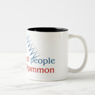 Ton-Tasse des Backgammon-Liebhabers zwei Zweifarbige Tasse