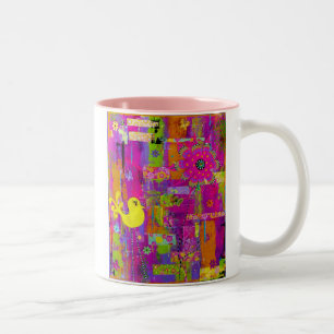 Ton-Tasse des Blumen-Power-zwei Zweifarbige Tasse