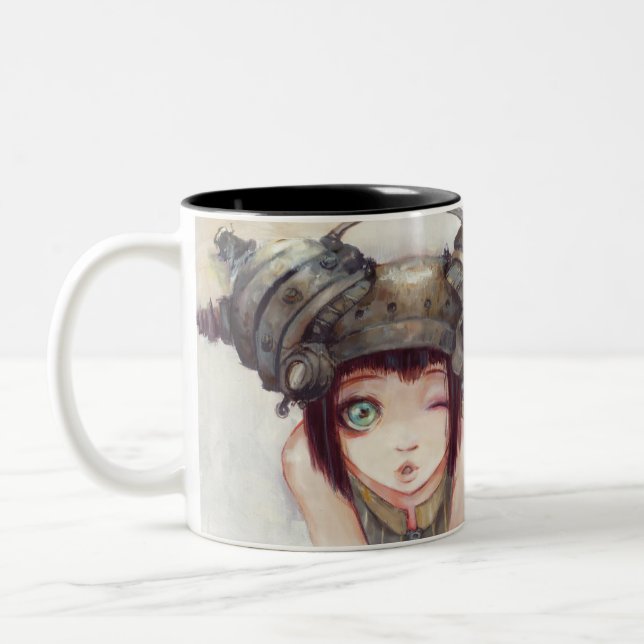 Ton-Tasse des Wink-zwei Zweifarbige Tasse (Links)
