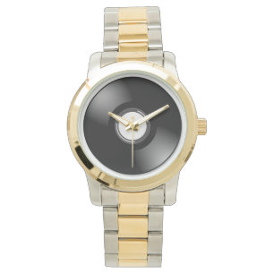 Ton-Uhr der Vinylaufzeichnungs-zwei Armbanduhr