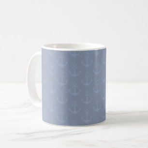 Tonal Anchors auf Hellgrau Blau Kaffeetasse