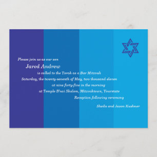 Tonal Blue Bar Mitzvah Einladung