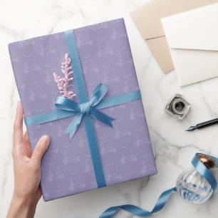 Tonal Golfkarren & Schläger auf Hellgrau Indigo Geschenkpapier