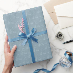 Tonal-Golfkarren & Schläger auf hellgrauem Azure Geschenkpapier