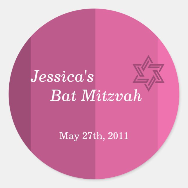 Tonal Rose Bat Mitzvah Sticker (Vorderseite)