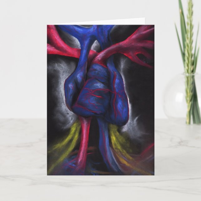 Töne einer blaues Herz-ursprünglichen Karte (Vorderseite)