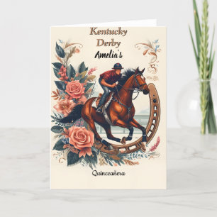 Tone Horse Cowboy Derby Party Western Quinceanera Dankeskarte