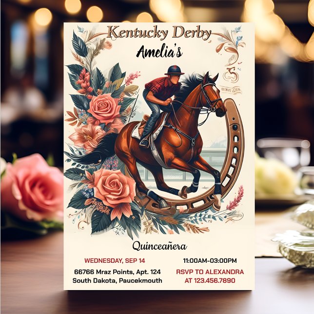 Tone Horse Cowboy Derby Party Western Quinceanera Einladung (Von Creator hochgeladen)