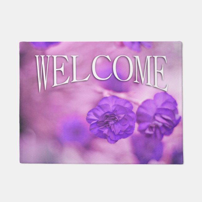 Töne violette Blumen - Empfang Fußmatte (Vorderseite)