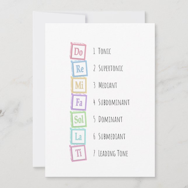 Tones of the Scale Solfeggio Musical Baby Blocks Einladung (Vorderseite)