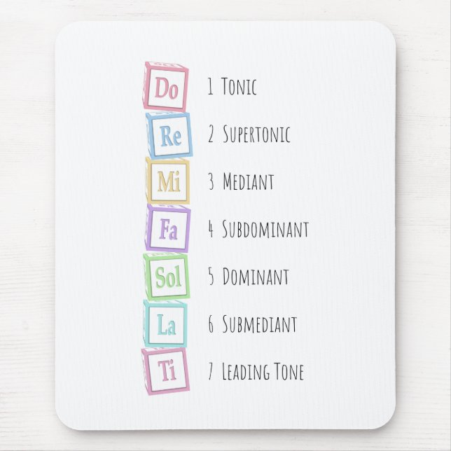 Tones of the Scale Solfeggio Musical Baby Blocks Mousepad (Vorne)