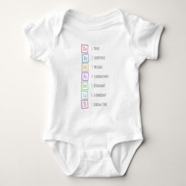 Tones of the Scale Solfeggio Musical Baby Blocks Strampler (Vorderseite)