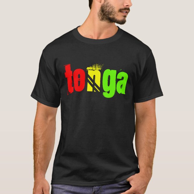 Tonga benannter Tee in Reggafarben (Vorderseite)