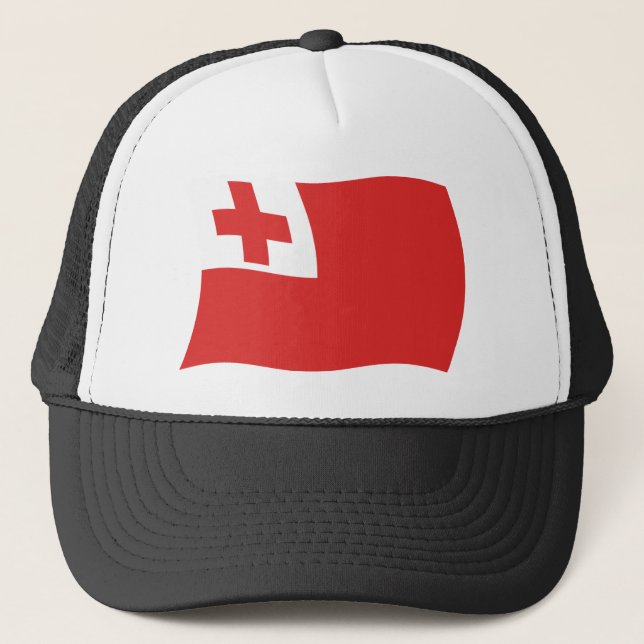 Tonga Flag Hat Truckerkappe (Vorderseite)