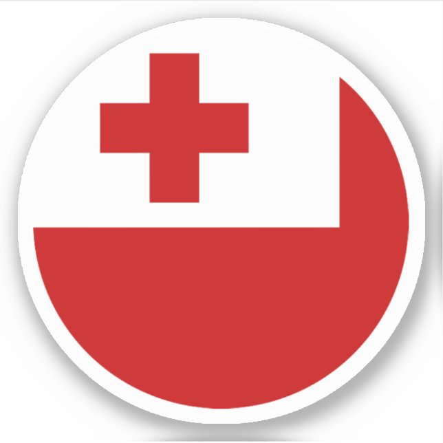 Tonga Flag Round Sticker (Vorderseite)