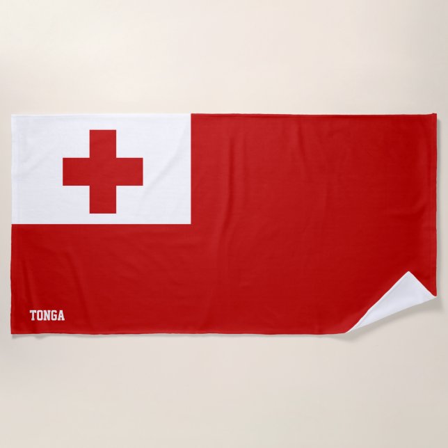 Tonga Flag Splendid Patriotic Strandtuch (Vorderseite)