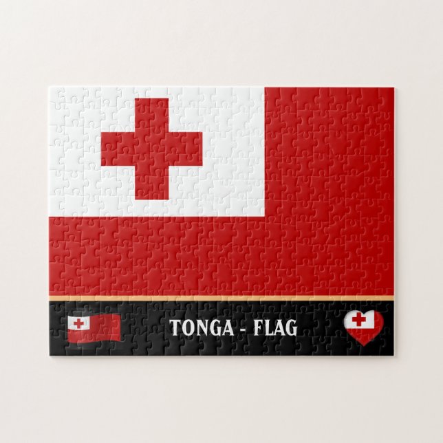 Tonga Flag & Tongan country / Tonga Puzzle (Horizontal)